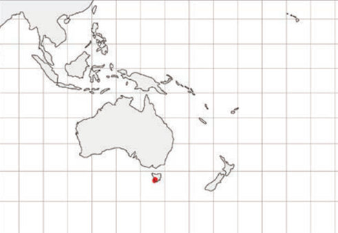 Map showing location of Maugean Skate